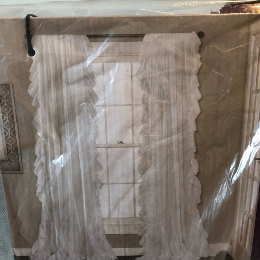 Beautiful White Curtains With Ruffle